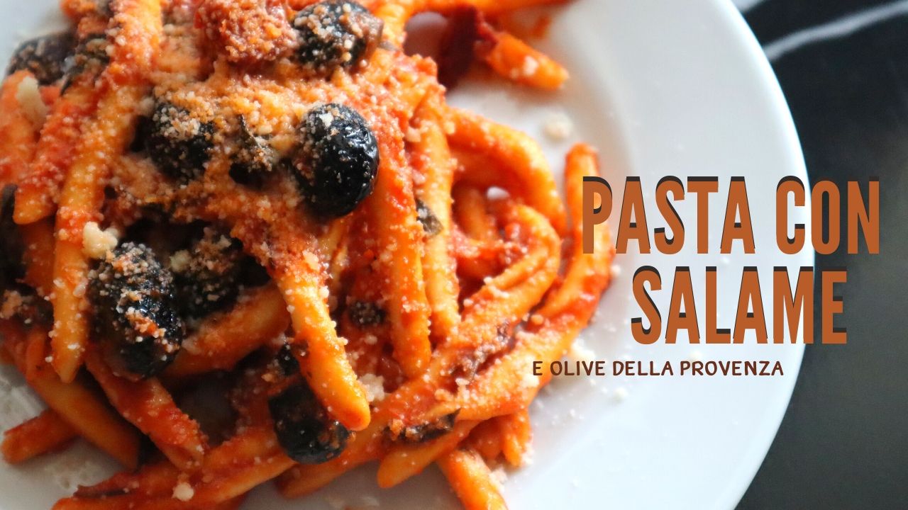 Pasta con salame (Fileja calabrese)