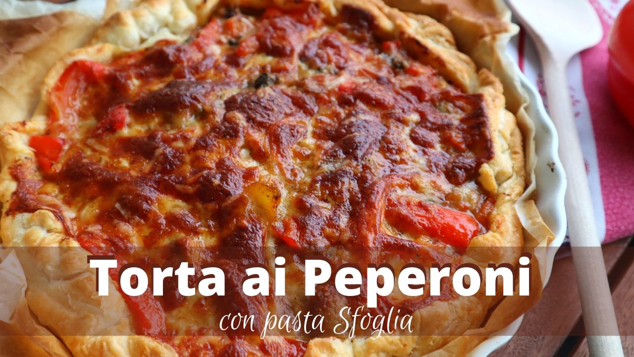 Torta rustica ai peperoni e funghi